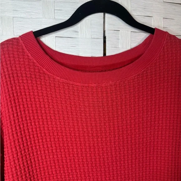 American Eagle Outfitters Women's Oversized Big Hug Waffle Crew Neck Sweatshirt - Picture 7 of 12